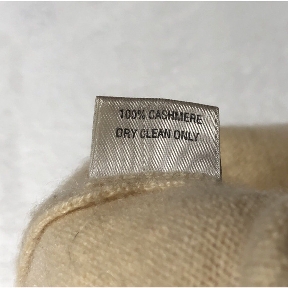 TALORA 100% Cashmere Sweater Women's Sz L Cream Knit Short Sleeve V-Neck Classic - Picture 4 of 10